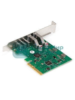 Контроллер ExeGate EXE-313V2-2A3C 10Gbps (PCI-E x4 v3.0, USB3.2 Gen2 2xType-A + 3xType-C ext., SuperSpeed+ скорость до 10 Гбит/с, Chipset ASM3142+VL820)