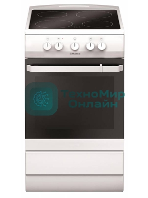 Плита электрическая Hansa FCCW54000 белый, конфорок 4 шт, духовка 68 л, 50 см x 85 см x 60 см