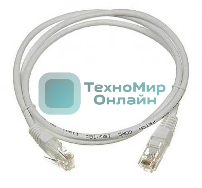 Патч-корд TWT UTP cat.6, с заливными колпачками, 1.0 м, серый