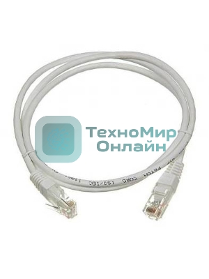 Патч-корд TWT UTP cat.6, с заливными колпачками, 1.0 м, серый