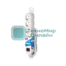 Удлинитель Космос 5х3 м с заземл. 16А IP20 ПВС 3х1 с выкл.