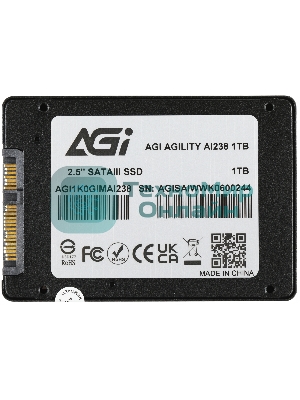 Накопитель SSD AGI AI238, 1Tb, SATA III, 2.5