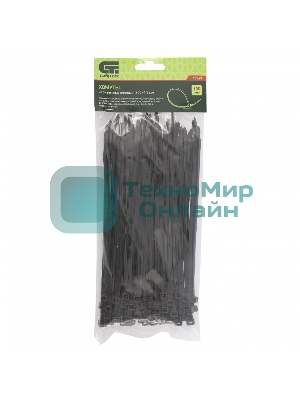 Хомуты Сибртех, 200 х 4,8 мм, пластиковые, черные, 100 шт.
