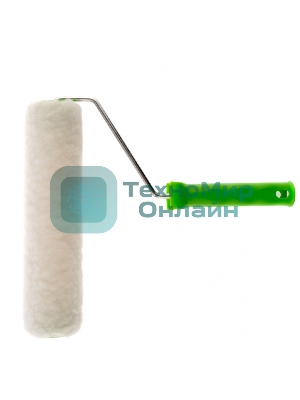 Валик с натуральным мехом Сибртех, с ручкой, 250 мм, ворс 12 мм, D 48 мм, D ручки 6 мм