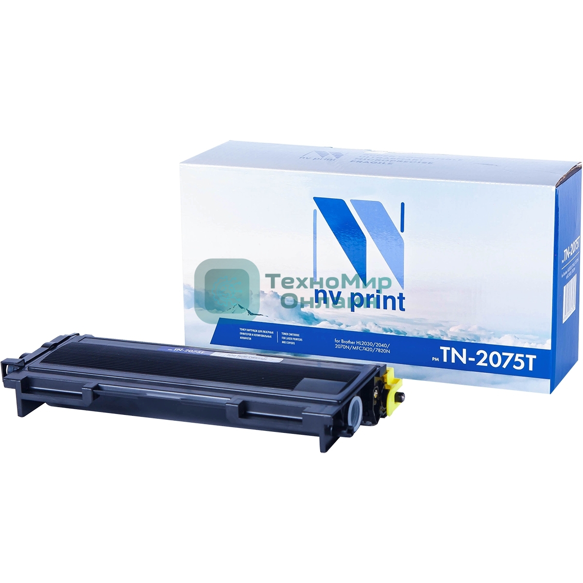 Картридж NVPrint совместимый Brother TN-2075T для HL-2030R/2040/2070NR/FAX-2920R/2825/DCP-7010R/7025/MFC-7420R/7820NR (2500k)