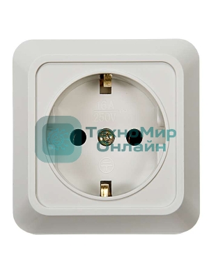 Розетка 1-м BOLLETO с заземл. накл. 7028 белый ASD/IN HOME 4680005959792