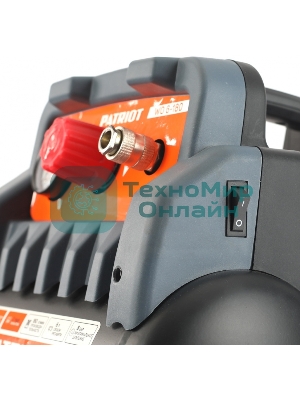 Компрессор поршневой Patriot WO 6-180 безмасляный 180л/мин 6л 1100Вт черный/оранжевый