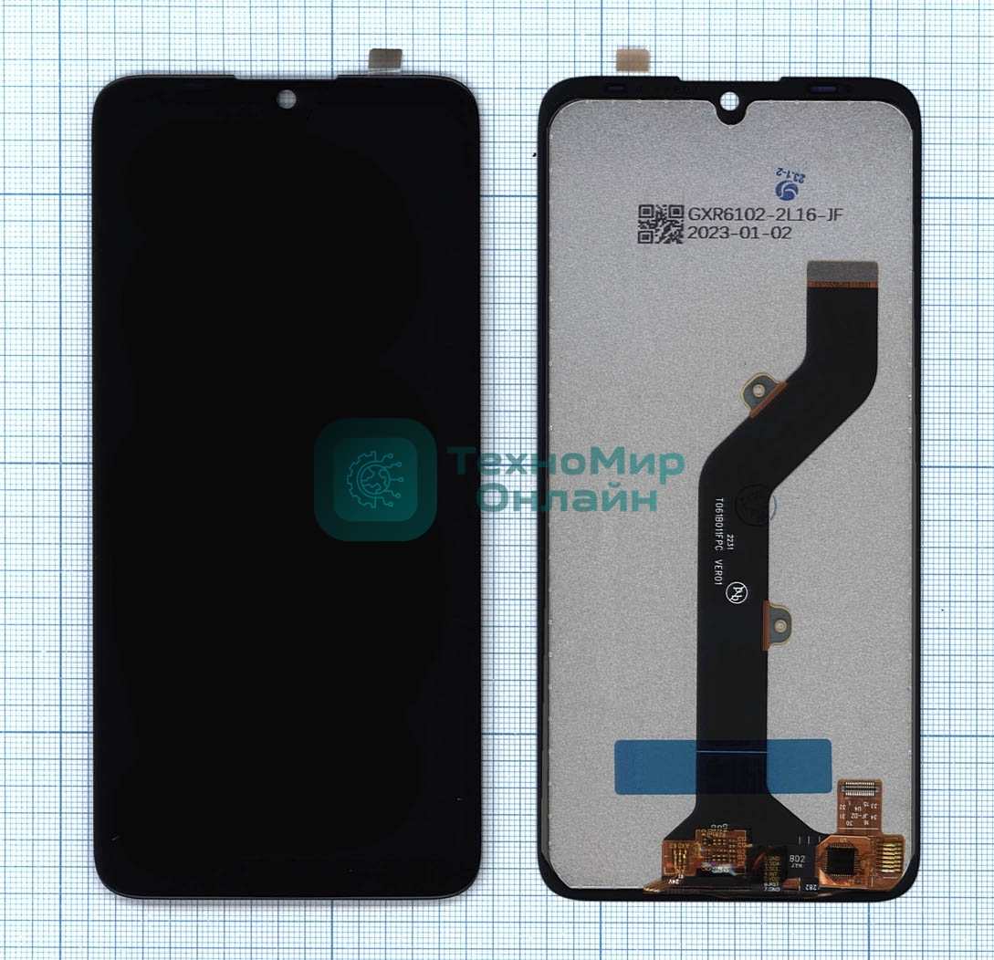 Дисплей для Tecno Pop 5 черный