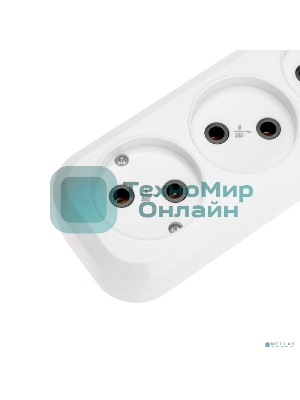 Удлинитель 3 гнезда, 5 м, 2х0,75 мм², б/з, белый PROconnect