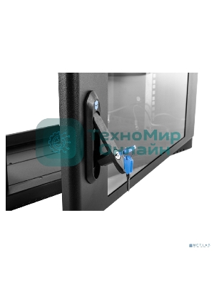 Шкаф коммутационный ЦМО (ШРН-6.650-9005) настенный 6U 600x650мм пер.дв.стекл 200кг черный 600мм 180град.