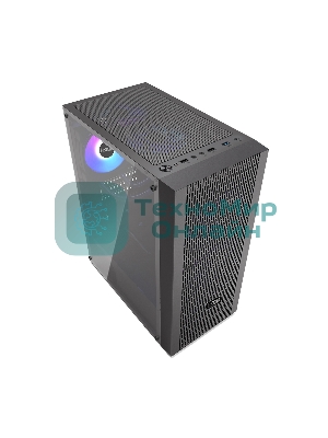 Корпус без блока питания PCCOOLER MA100 MESH BK, Mesh Mid Tower, черный, TG, 0.4 SPCC, 3x120мм ARGb ATX, mATX, mITX 160/310/180мм 2x2.5