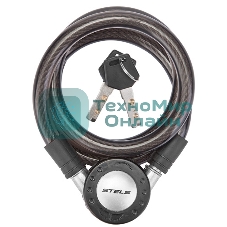 Трос-замок 87708 дл. 1200 мм, диам. 12 мм, чёрный Трос-замок 87708, трос 12х1200 мм, замок с ключами, цвет чёрный