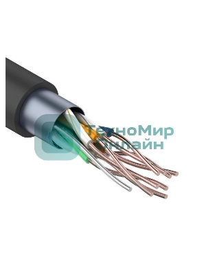 Кабель витая пара Rexant F/UTP cat.5e 4х2х24AWG solid CU PE Outdoor черный (м)