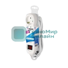 Удлинитель Космос 3х5 м с заземл. 16А IP20 с выкл. ПВС 3х1