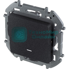Выключатель 1-клавишный с подсветкой/индикацией 10AX 250 В антрацит