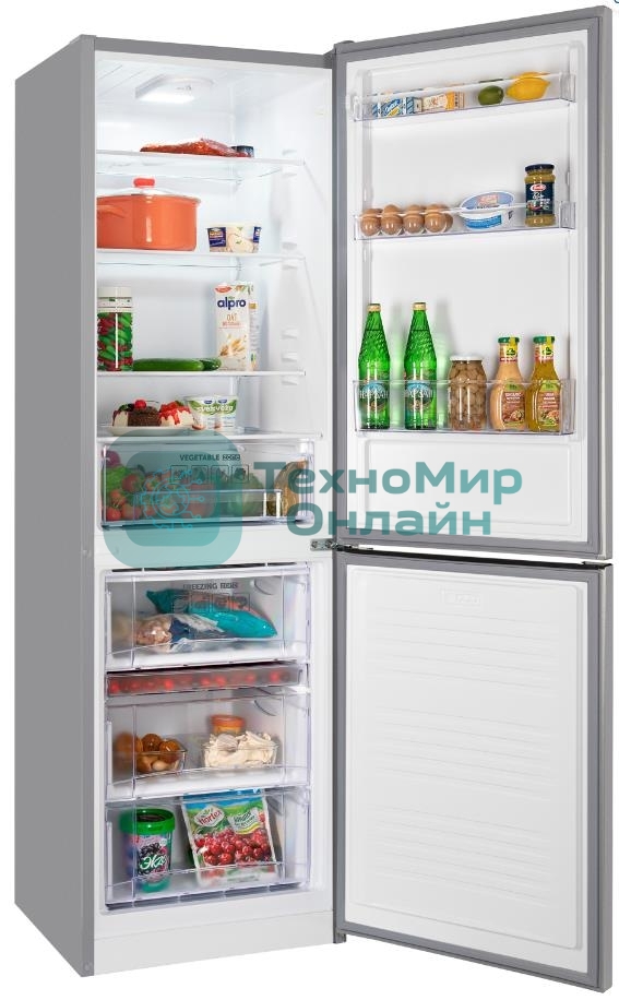 Холодильник Nordfrost NRB 152 S серый двухкамерный 205/115 л морозилка снизу