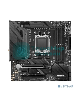 Материнская плата MSI MAG B650M MORTAR WIFI, AM5, AMD B650, 4xDDR5, 6xSATA, 2xM.2, 1xPCI-E 4.0 x16, 1xPCI-E 4.0 x4, 1xHDMI, 1xDP, 1x2.5Gb LAN, 3xUSB 3.2 Gen 2, 4xUSB 3.2 Gen 1, 1xUSB-C 3.2 Gen 2x2, 5x3.5мм аудио, 7.1, Micro-ATX