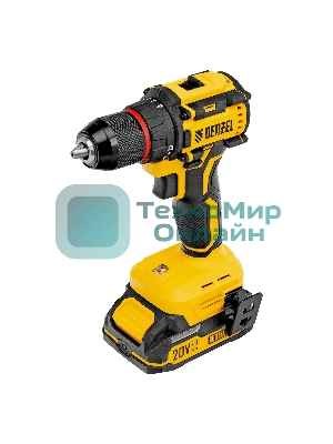 Дрель-шуруповерт Denzel CDH-BL-20, 20 В, 2 Ач, 50 Нм, бесщеточный