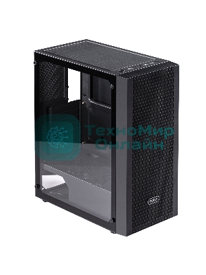 Корпус без блока питания PCCOOLER MA100 MESH BK, Mesh Mid Tower, черный, TG, 0.4 SPCC, 3x120мм ARGb ATX, mATX, mITX 160/310/180мм 2x2.5