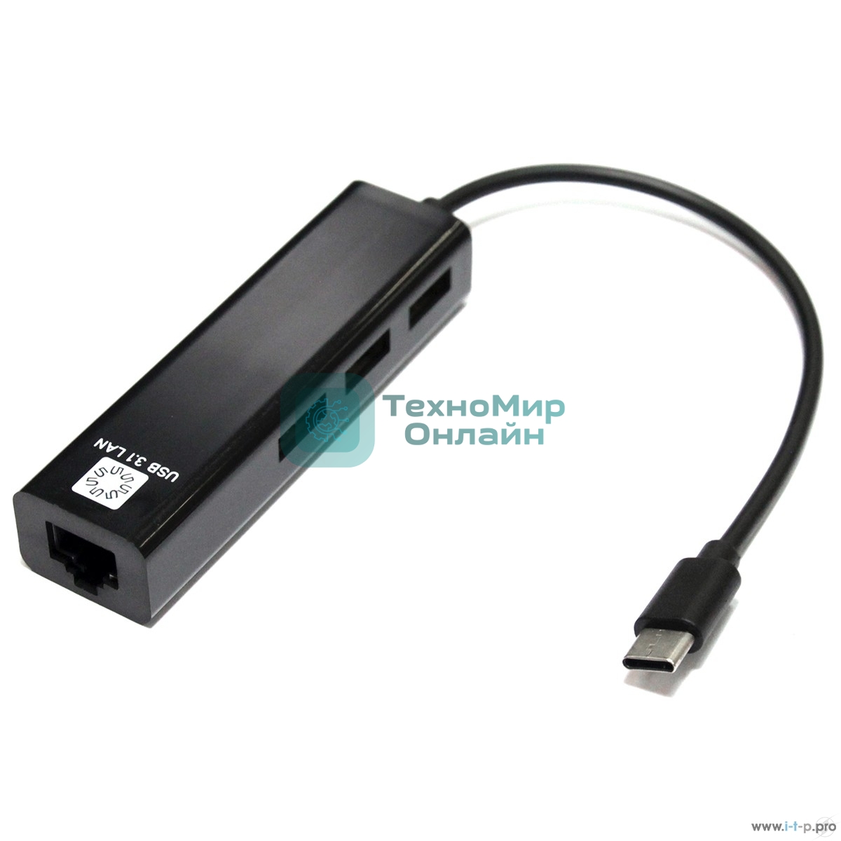 Кабель-адаптер 5bites UA3C-45-09BK USB3.1, 3хUSB2.0, RJ45 100MB, черный
