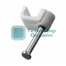 Крепеж кабеля плоский Rexant 6 х 4 мм, белый (упак. 50 шт)