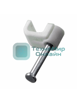 Крепеж кабеля плоский Rexant 6 х 4 мм, белый (упак. 50 шт)