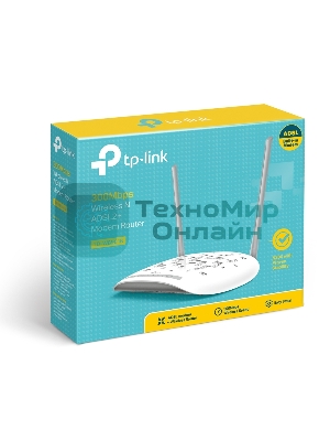 Сетевое оборудование TP-Link SOHO TD-W8961N(RU) 300 Мбит/с, 2T2R, ADSL2/ADSL+, Annex A, 4 порта 100 Мбит/с