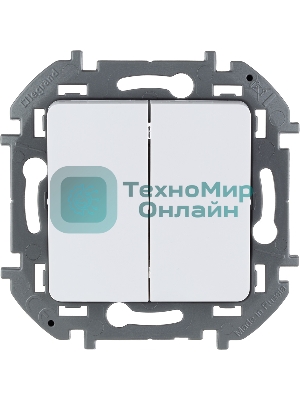 Выключатель 2-клавишный 10AX 250 В белый