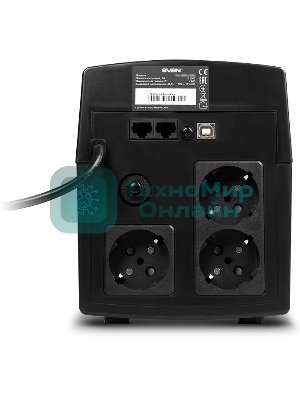 Источник бесперебойного питания UPS Sven Pro 1500 (1000 WA, LCD, USB, RG-45, 3 евро розетки)