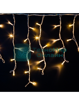 Гирлянда Neon-night Айсикл (Бахрома) светодиодная 5х0,7 м, 152 LED, белый провод каучук, теплое белое свечение