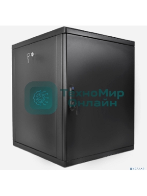 Шкаф телекоммуникационный ЦМО настенный разборный 12U (600 x 650) съемные стенки, дверь металл, черный (ШРН-М-12.650.1-9005)
