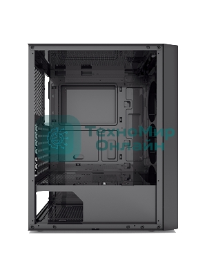 Корпус без блока питания PCCOOLER MA100 MESH BK, Mesh Mid Tower, черный, TG, 0.4 SPCC, 3x120мм ARGb ATX, mATX, mITX 160/310/180мм 2x2.5
