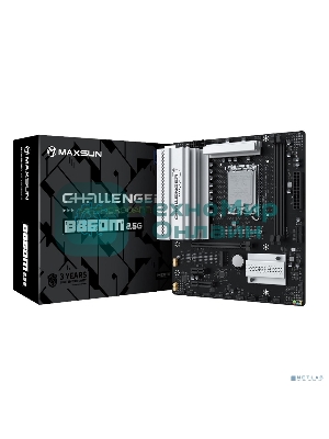 Материнская плата Maxsun MS-Challenger B860M 2.5G (Socket 1851, mATX, 2*DDR5(96Gb), DP/HDMI, 2xSATA3, 2*M.2,1xPCI-Ex16/1xPCI-Ex4/1xPCI-Ex1, 4*USB 2.0, 4*USB 3.2, LAN 1*2.5G, черный, RTL)