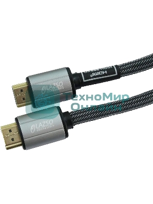 Кабель видео LAZSO WH-111-B HDMI (m)/HDMI (m) 1м. позолоченные контакты черный