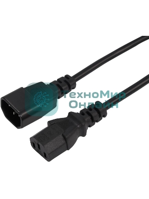 Шнур сетевой Rexant IEC 320 C13 – IEC 320 C14 3x0,75мм², длина 1,8м