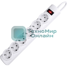 Сетевой фильтр Defender DFS 151 1,8 м, белый, 6 розеток