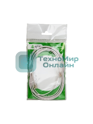 Телефонный шнур Greenconnect удлинитель для аппарата 5.0m GCR-TP6P4C-5.0m, 6P4C (джек 6p4c - jack 6p4c) белый Greenconnect Телефонный шнур удлинитель для аппарата 5.0m GCR-TP6P4C-5.0m, 6P4C (джек 6p4c - jack 6p4c) белый