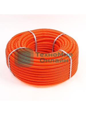 Труба гофрированная Rexant из ПНД с зондом ø 40 мм, оранжевая (15 м/уп.)