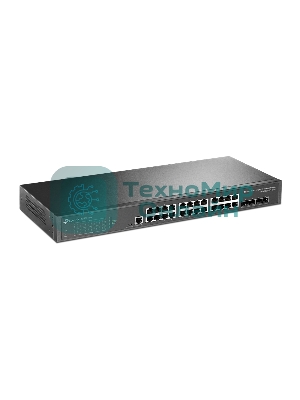 Коммутатор TP-Link JetStream 24-port Pure-Gigabit L2+ Managed Switch, 24 10/100/1000Mbps RJ45, 4*10G SFP+ Slots