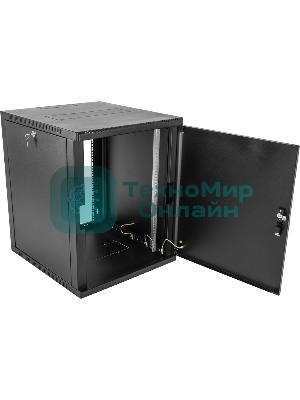 Шкаф ЦМО телекоммуникационный настенный сварной 15U (600 500) съемные стенки, дверь металл, черный