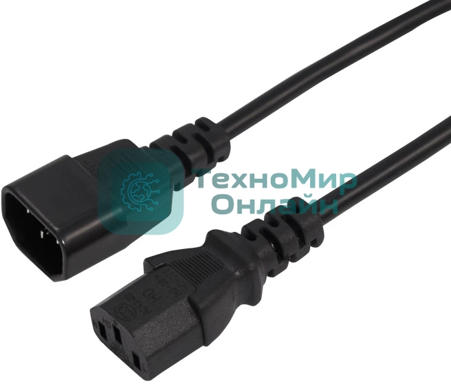 Шнур сетевой Rexant IEC 320 C13 – IEC 320 C14 3x0,75мм², 3м