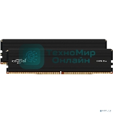 Оперативная память Crucial Pro, DDR5, 32Gb (2x16 Gb), 5600 MHz, CL46, DIMM, радиатор, черный