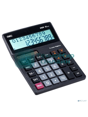 Калькулятор настольный Deli EM126 черный 12-разр.