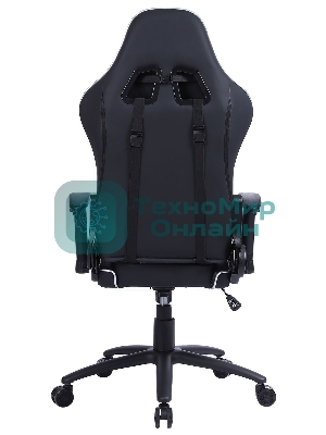 Кресло Cactus CS-CHR-030BLS черный, экокожа, подголовник