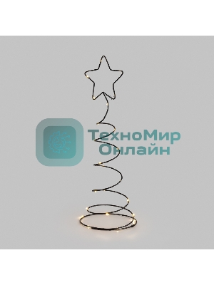 Металлическая 3D-фигура Neon-night Елочка 45 см, цвет свечения теплый белый, питание 3хАА (не в комплекте)