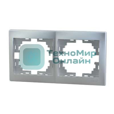 Рамка 2-м Мира горизонт. метал. сер. Lezard 701-1000-147