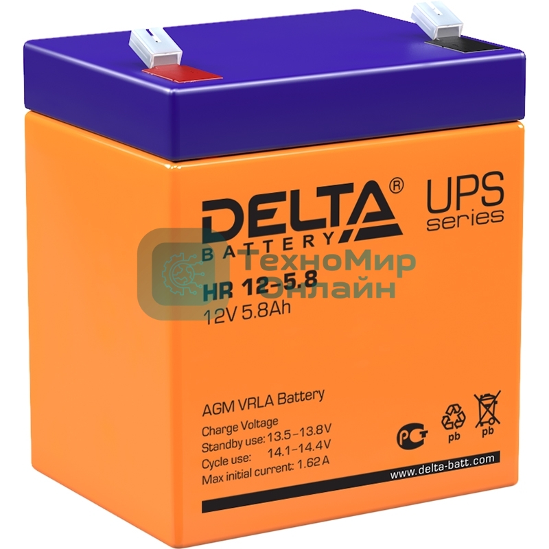 Батарея для ИБП Delta HR 12-5.8 (12V, 5.8Ah)
