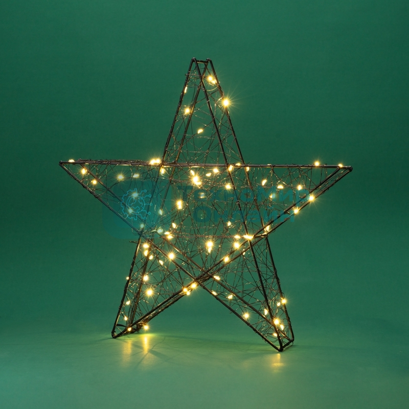 Металлическая 3D-фигура Neon-night Звезда 35 см, цвет свечения теплый белый, питание 3хAA (не в комплекте)