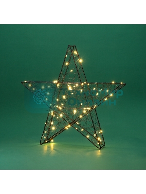 Металлическая 3D-фигура Neon-night Звезда 35 см, цвет свечения теплый белый, питание 3хAA (не в комплекте)