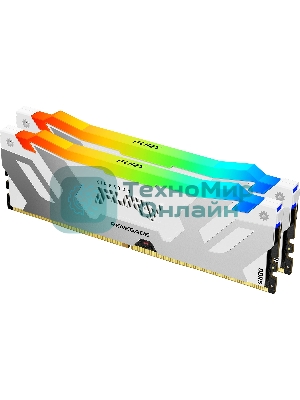 Оперативная память Kingston Fury Renegade, DDR5, 32Gb (2x16GB), 7200MHz, CL38, DIMM, радиатор, RGB, белый